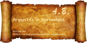 Argyelán Bernadett névjegykártya